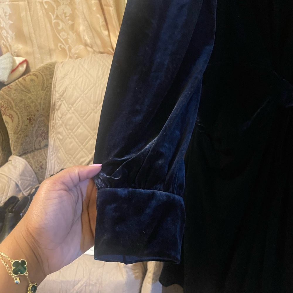 Vince Camuto Blue Velvet Dress - Picture 3 of 3